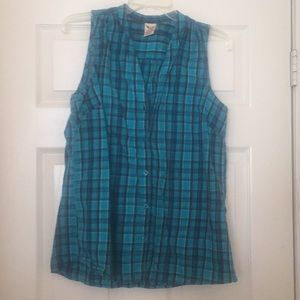 Faded Glory  L (12-14) Sleeveless button up shirt